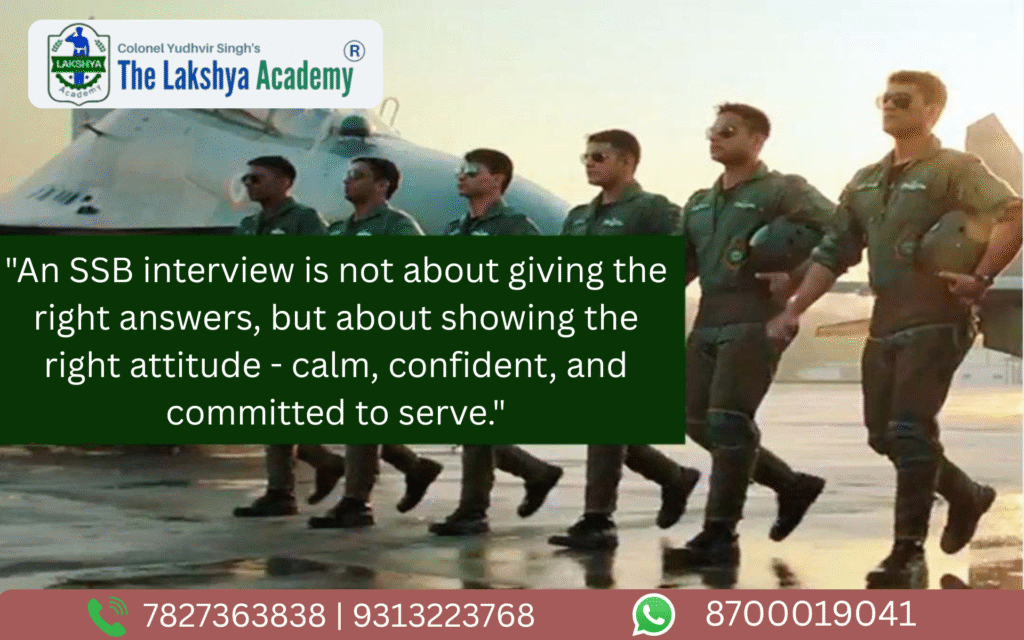 Interviewing Officer interacting with an SSB candidate during the personal interview session, assessing officer-like qualities and leadership potential.