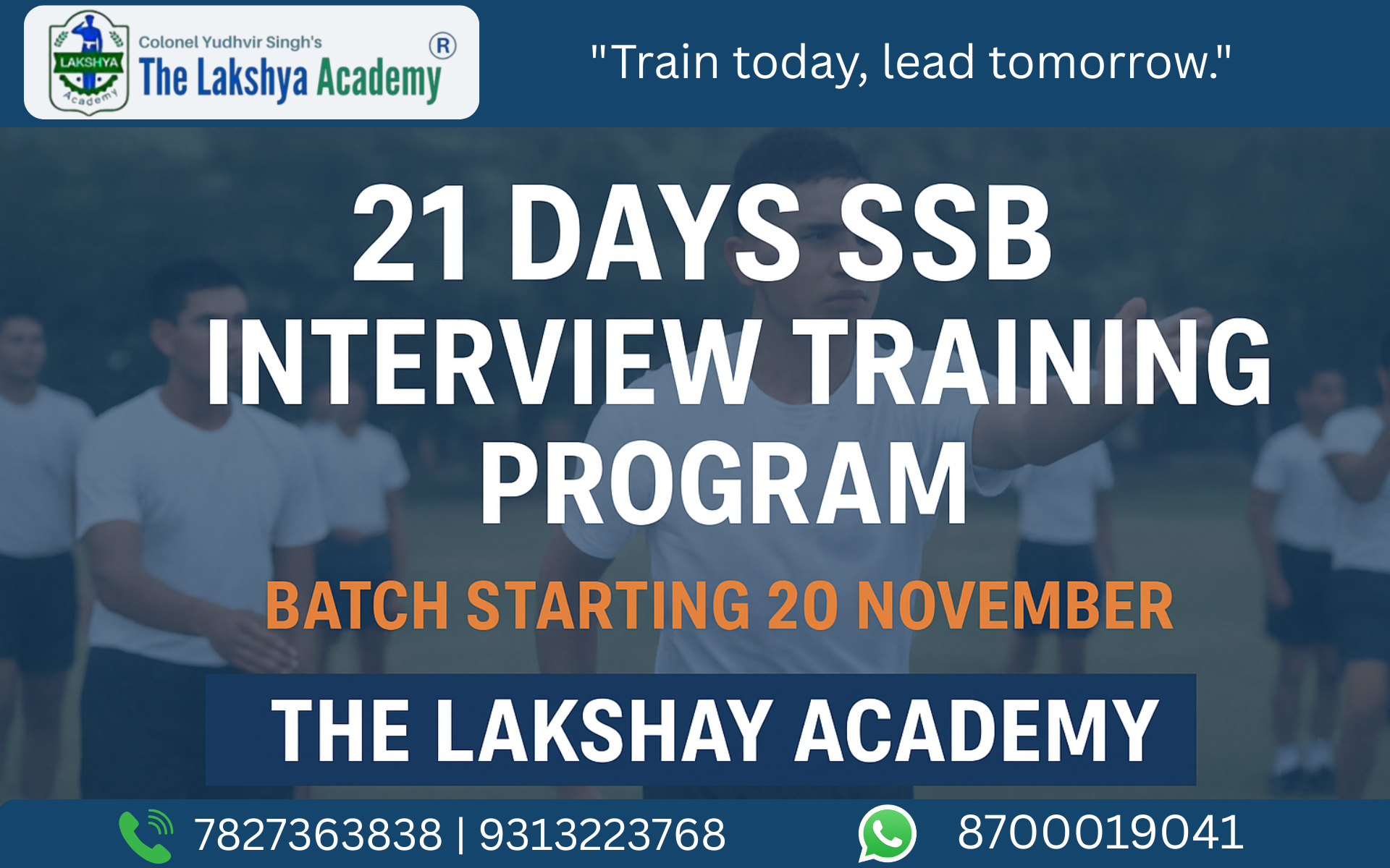 21 Days SSB Interview Coaching | The Lakshay Academy | Batch Starts 20th November