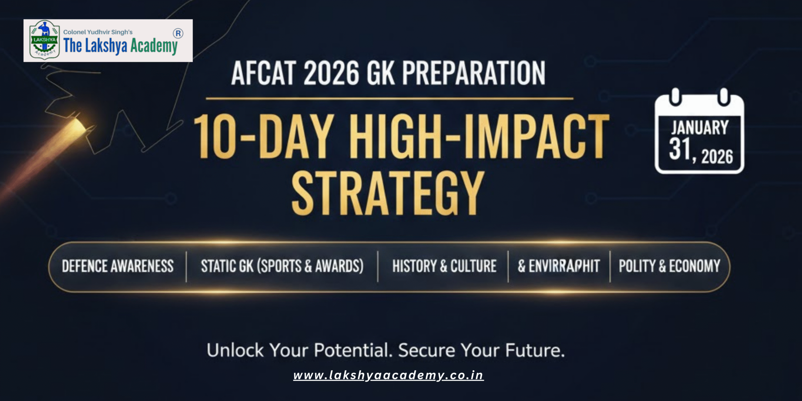 AFCAT 2026 GK Preparation: 10-Day High-Impact Strategy with Most Important Topics | The Lakshya Academy