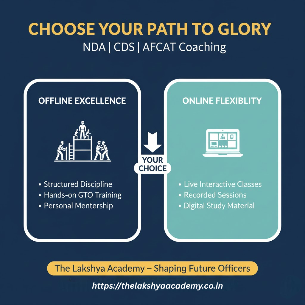 Difference Between Online vs Offline Coaching for NDA, CDS & AFCAT – The Lakshya Academy
