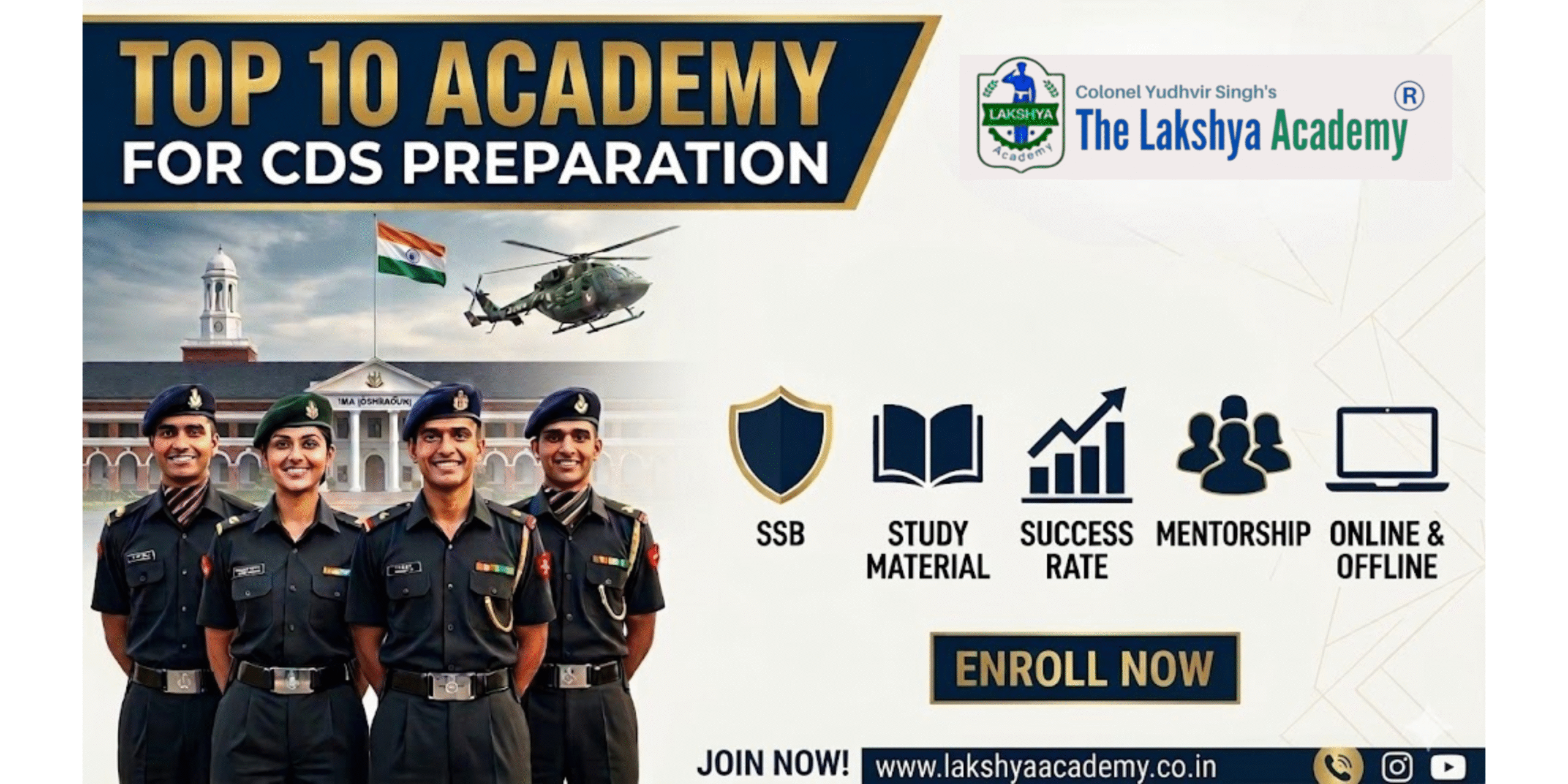 Top 10 Academy for CDS Preparation | The Lakshya Academy