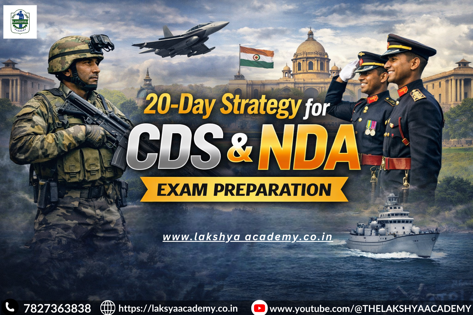 20-Day Strategy for CDS & NDA Exam Preparation | The Lakshya Academy