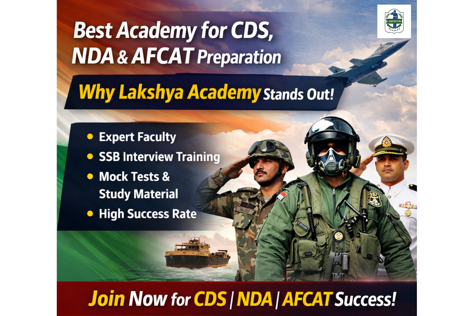 Best Academy for CDS, NDA & AFCAT Preparation – Why The Lakshya Academy Stands Out