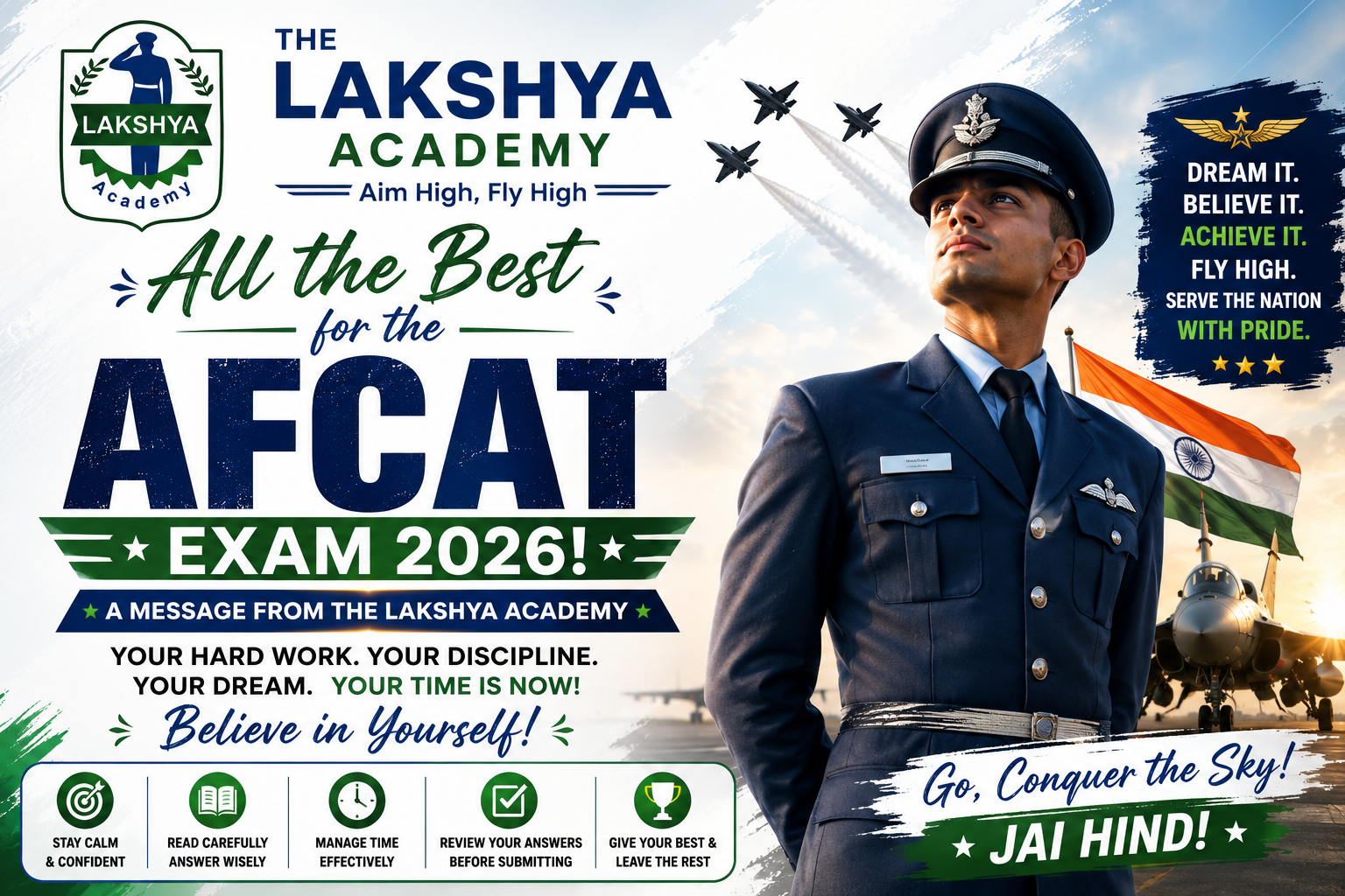 All the Best for the AFCAT Exam 2026!A Message from The Lakshya Academy
