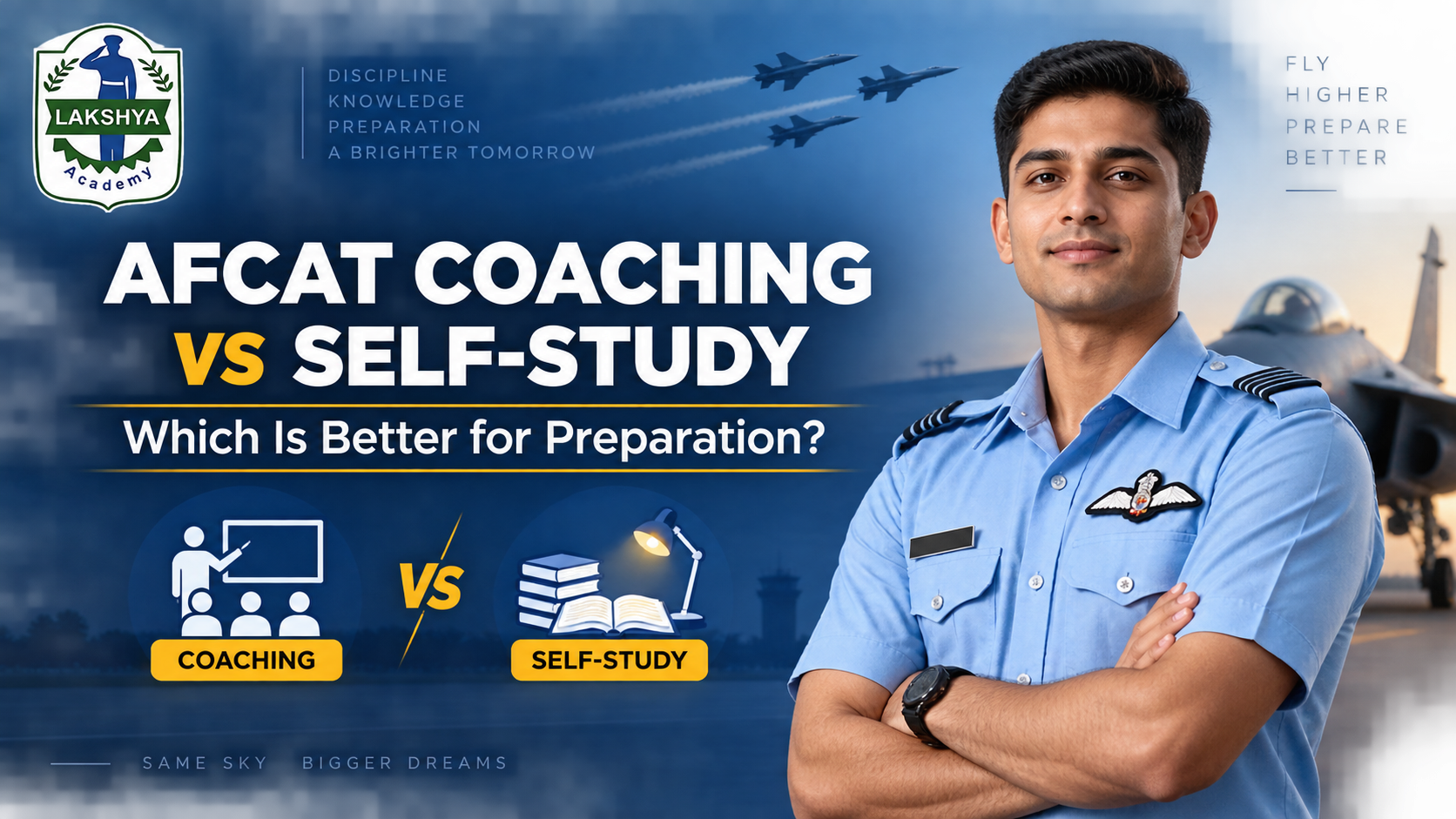 AFCAT Coaching vs Self-Study: Which Is Better for Preparation? | The Lakshya Academy